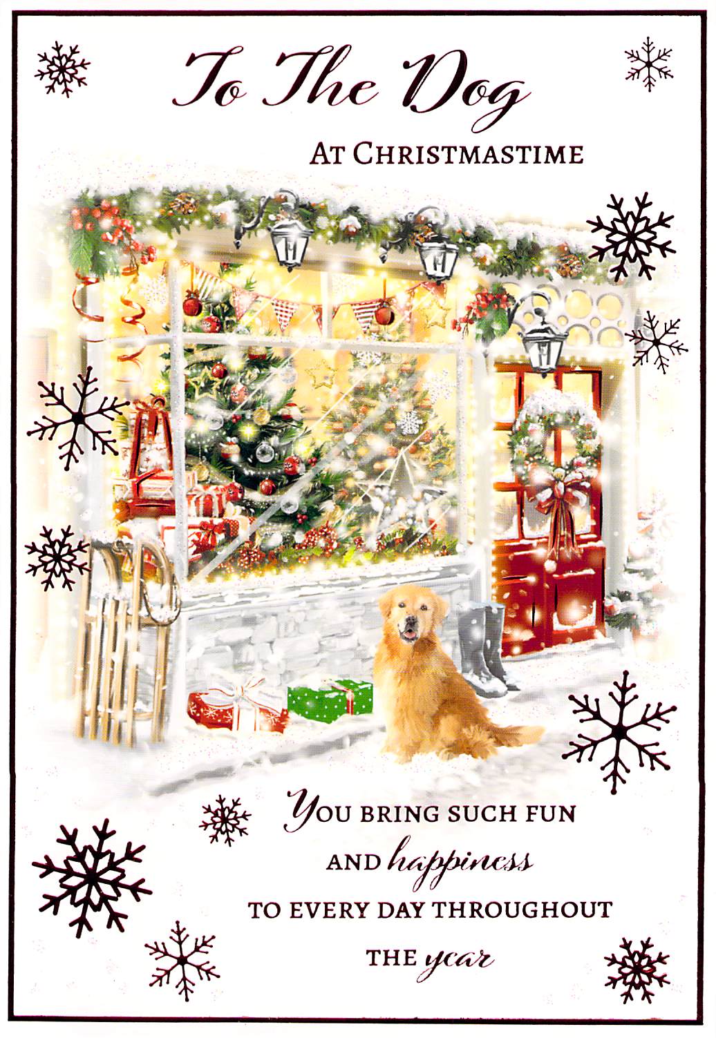 Christmas - To The Dog - Snowy Scene - Greeting Card  - Multi Buy Discount